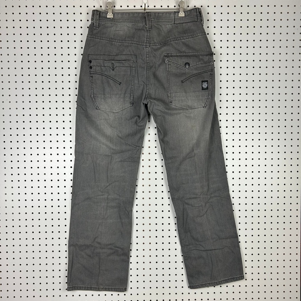 Enyce Sean Combs Co 34x32 Gray Straight Leg Denim Jeans Hip Hop Y2K Street Punk